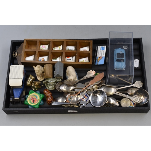 119 - A Mixed Selection of Collectables. Includes Collectable Teaspoons, Thimbles, Die Cast Cars (One Play... 