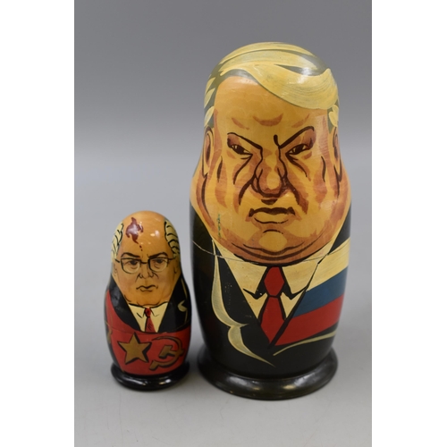 180 - Two Sets of Russian World Leader, Soviet Union Nesting Dolls. Includes Yeltsin and Gorbachov. Two Se... 