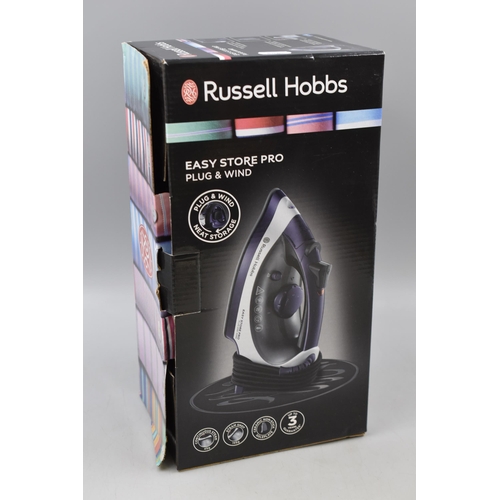 561 - Russell Hobbs Easy Store Pro Iron. Powers on when tested