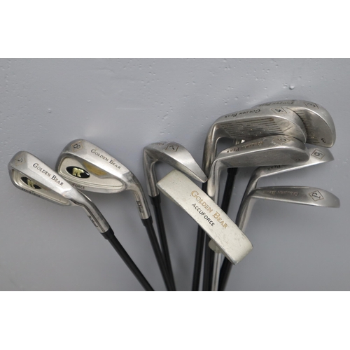 627 - Mixed Selection of Golf Clubs by Golden Bear Accuforce, includes Wedges and Putter