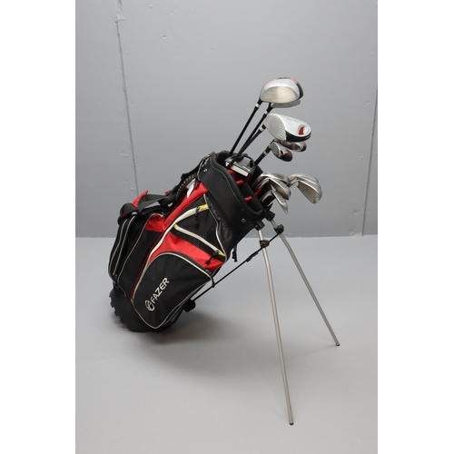 628 - Set of Frazer Golf Clubs including 5 Drivers, 6 Irons and a Putter together with Frazer Bag