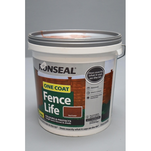 637 - Two Tubs of Ronseal Once Coat Fence Life in Red Cedar (6Ltr & 9Ltr)