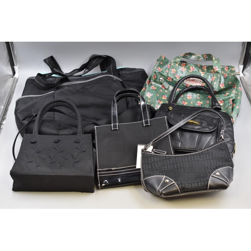 686 - A Selection of Six Designer Bags. Includes Cath Kidston, Crocs and More