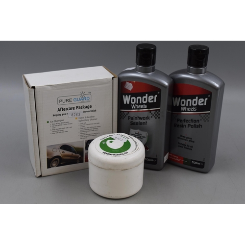 659 - A Selection of Car Cleaning Items. Includes Wonder Wheels Paintwork Sealant, Wonder Wheels Resin Pol... 