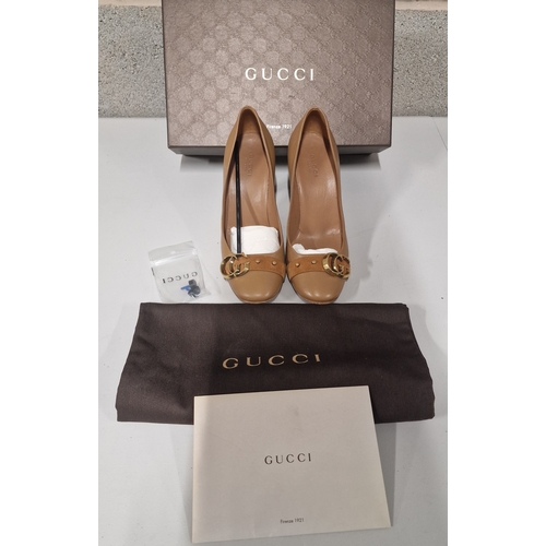 674 - Boxed Gucci Ladies Size 3 Shoes With Original Spare Heels and Gucci Shoe Bag