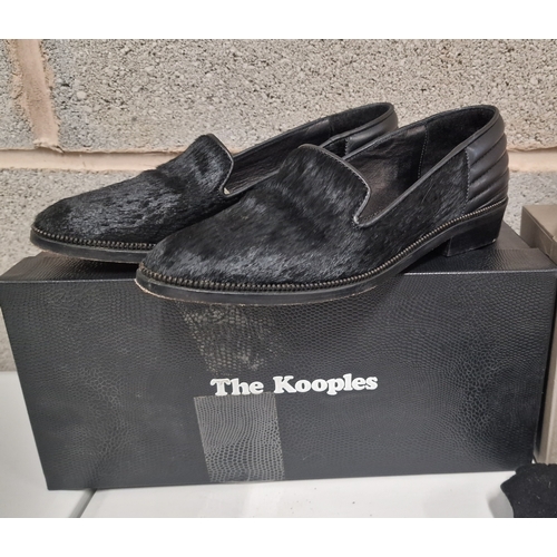 679 - Three Boxed Pairs of Size 3 Ladies Shoes. Georgia Armani, Chanel and The Kooples.