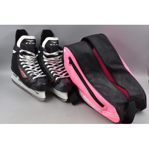 682 - Pair of CCM Size 37 Performance Ice Skates with Bag