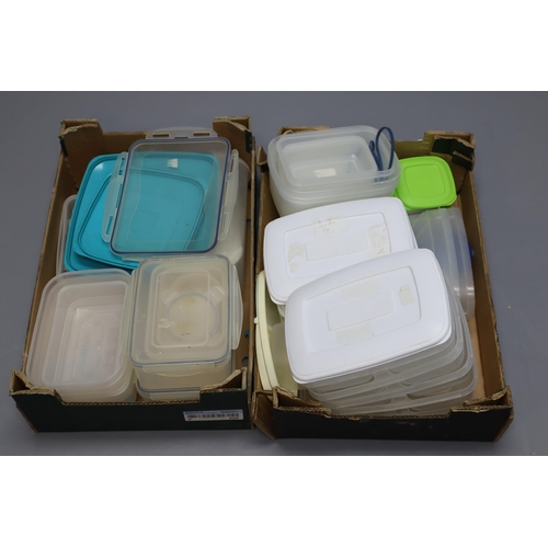 735 - Large Three Box mixed Lot to include Plastic Food Storage Containers with Lids and 24 brand New Lumi... 