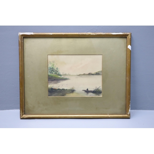 726 - Three Antique Framed and Glazed W H Barrett Watercolour Paintings Dated 1916 one a/f approx 18