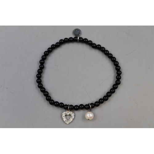 138 - Designer Vicenza Bracelet with Silver 925 Diamante Heart. Complete in Presentation Box.