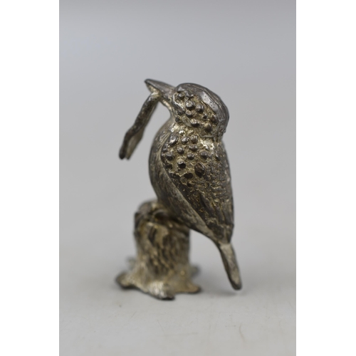 5 - A Cast Metal (Possibly Silver) Kingfisher Figurine, Approx 4.5cm Tall