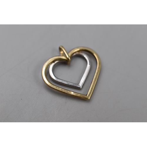 18 - Gold 375 (9ct) Heart Pendant Complete with Presentation Box