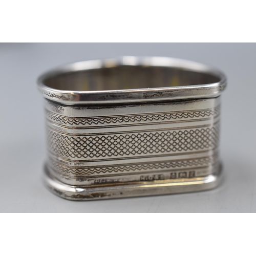 26 - Hallmarked Birmingham Sterling Silver Napkin Ring