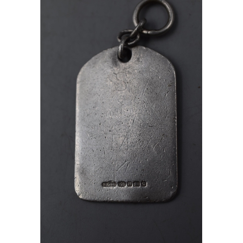 32 - Hallmarked Birmingham Silver 925 Dog Tag Style Pendant