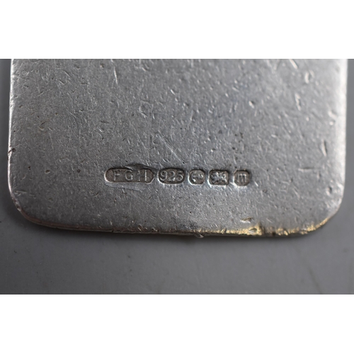 32 - Hallmarked Birmingham Silver 925 Dog Tag Style Pendant