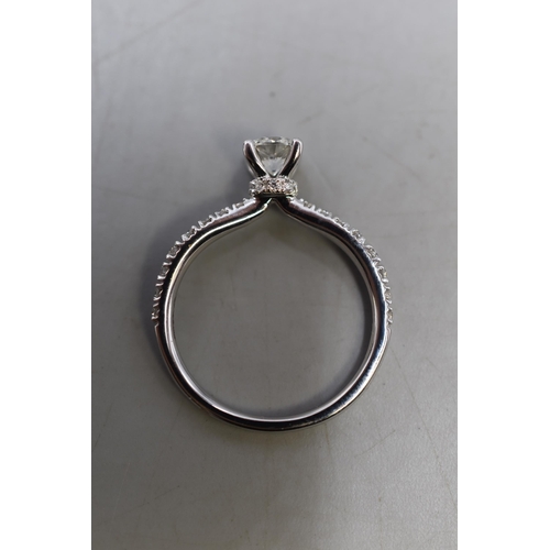 37 - Beaverbrooks Maple Leaf Diamonds Circle of Love 18ct White Gold Ring set with .50ct Round Cut Diamon... 