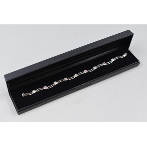 44 - Silver 925 Multistoned Bracelet Complete with Presentation Box