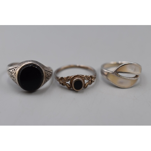 63 - Selection of 3 Silver Rings