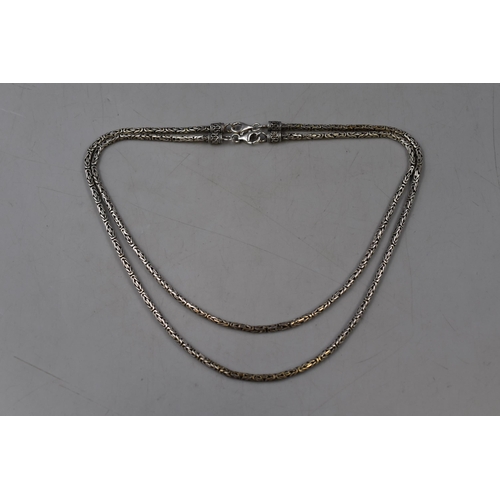 75 - Two Silver 925 Byzantine Necklaces, Two different lengths to create graduating effect