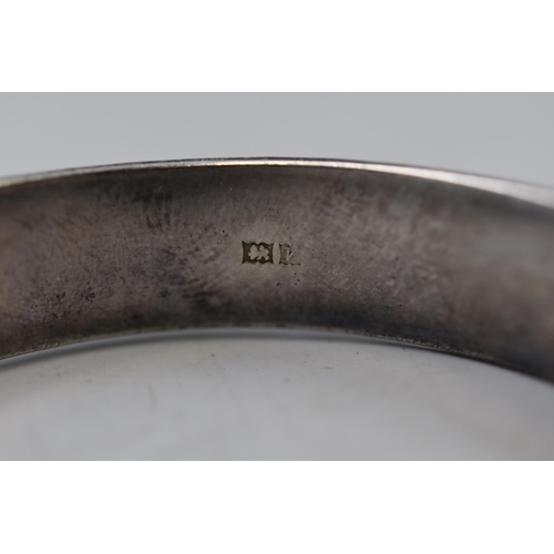 77 - Hallmarked Birmingham Silver eteched Bangle Complete with Presentation Box