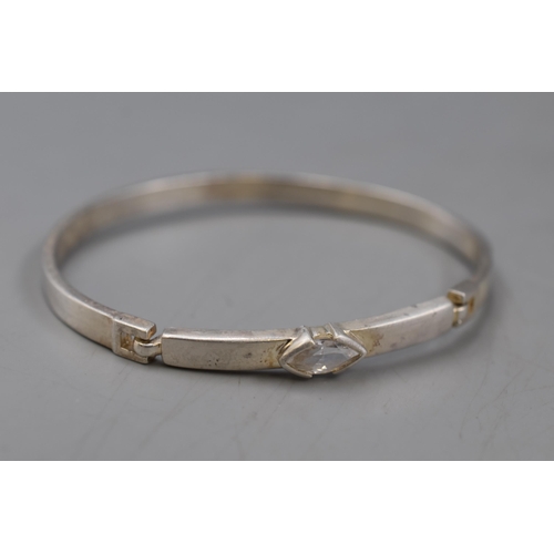 84 - Hallmarked Silver 925 twin Stoned Bracelet