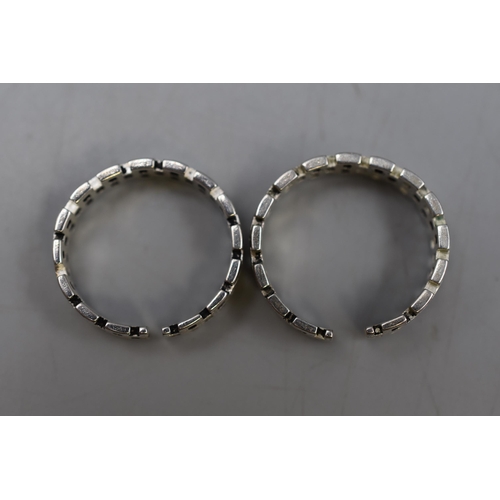 86 - Two Silver 925 Chain Band Rings (Sizes R-S)