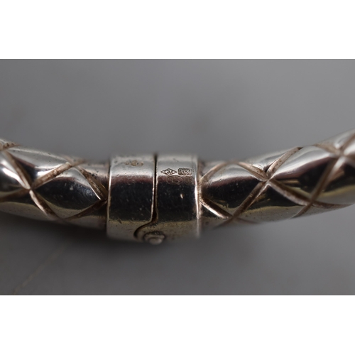 95 - Silver 925 Bangle with Rhombus Pattern