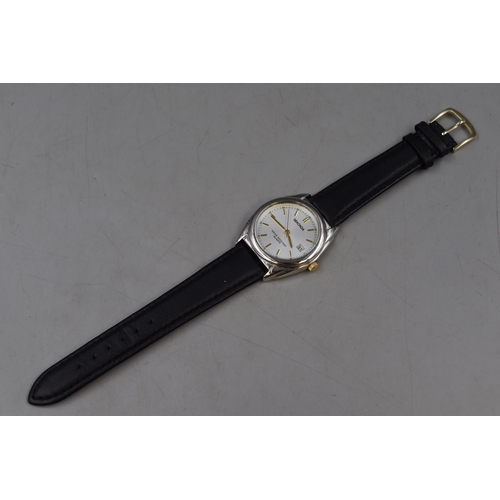 99 - Sekonda Quartz Date Watch with Leather Strap (Working)