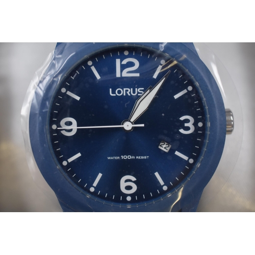 102 - New Lorus Date Watch with Rubberised Strap and Original Box (Working)