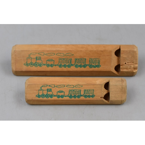 118 - Selection of 2 Chuft Original Two Tone Steam Train Whistles