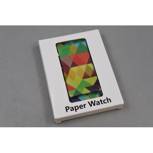 121 - A Paper Digital Watch, In Box With Instructions. Working