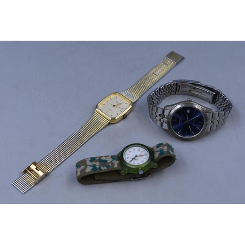 127 - Timex Indiglo and two Sekonda Quartz Watches (All Working)