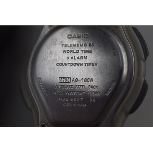 128 - Casio Illuminator Stainless Steel Gents Watch (Working)