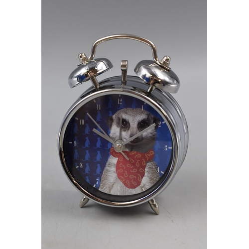 136 - Five New meerkat Twin Bell Alarm Clocks