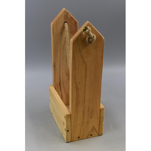 752 - Hand made Wooden Wine Bottle Carrier Displaying the Logo 