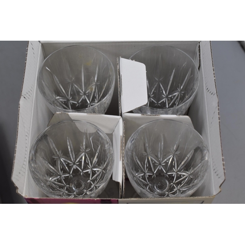 774 - Two Boxed Sets of Crystal Wine Glasses, includes Two Edinburgh Crystal Glasses and Four Italian Cali... 