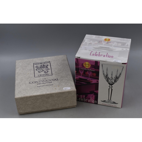 774 - Two Boxed Sets of Crystal Wine Glasses, includes Two Edinburgh Crystal Glasses and Four Italian Cali... 