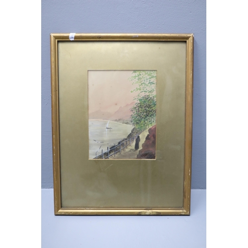 785 - Three Antique Framed and Glazed W H Barrett Watercolour Paintings Dated 1916 one a/f approx 18