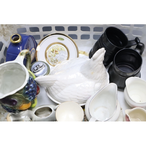 799 - Two Boxes Containing a Selection of Assorted Ceramic Pieces. Includes Wedgwood Jasperware Ashtray, I... 