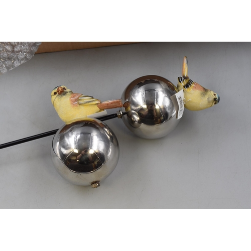 745 - Six New Garden Spiked Mirror Balls with various Bird Figures