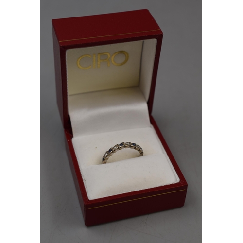 13 - White 18ct Gold Half Eternity Ring (Size M) Complete with Presentation Box