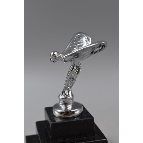 16 - A Rolls Royce 'Spirit of Ecstasy' Hood Ornament, On Marble Plinth. Approx 5