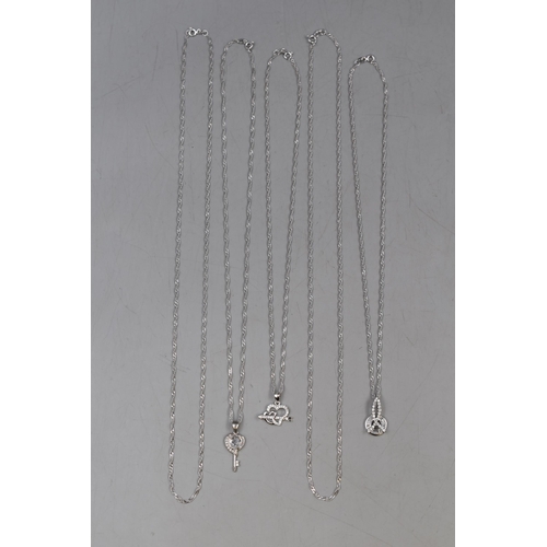 53 - Mixed Selection to include Three Silver 925 Pendant Necklaces and Two Silver 925 Chains