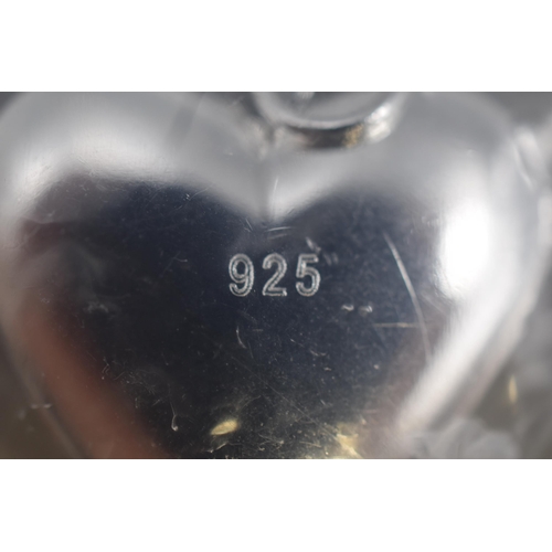 63 - A 925. Silver Heart Pendant and 20