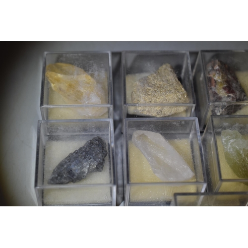 118 - Mixed Tray of Natural Raw Precious Stones in Display Cases