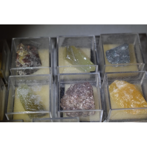 118 - Mixed Tray of Natural Raw Precious Stones in Display Cases