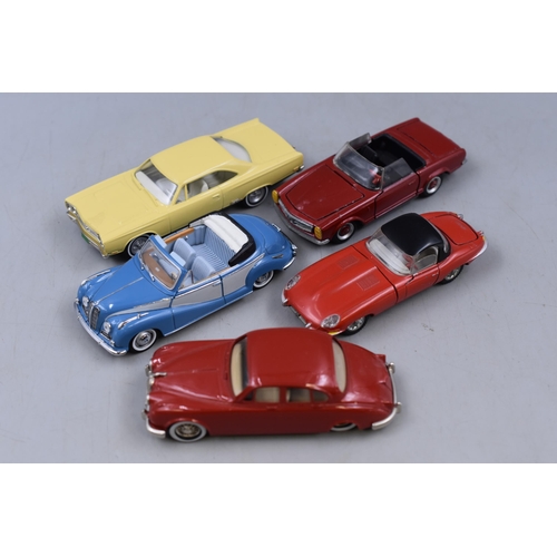 163 - Collection of Five Die-Cast Model Cars, One 'U.S Model Mint', 1969 Plymouth GTX, One 'Grand Prix Mod... 