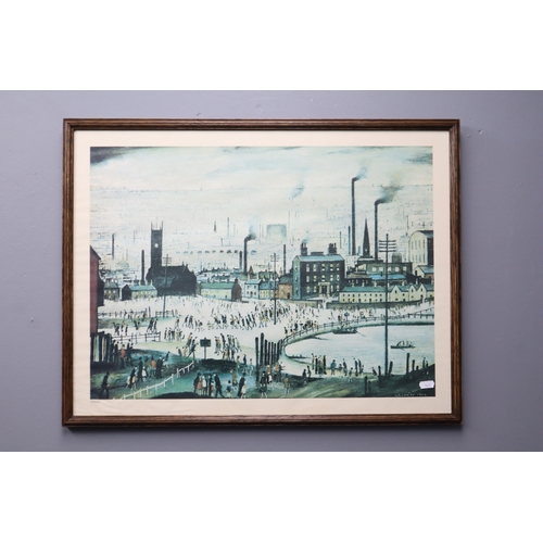 633 - Large LS Lowry Print entitled ‘The Pond’, Framed and Glazed. Approx. Size 27” x 21”