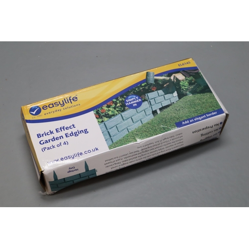 637 - Six Boxes of Brand New Unused Brick Effect Garden Edging 4 in each pack stretching to 5.64ft per pac... 