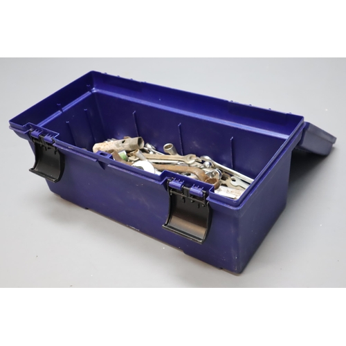 638 - Tool Box, Heavy with Tools. Includes Motor Mechanics Spanner’s, Whitworth UK Spanners, US Wren... 